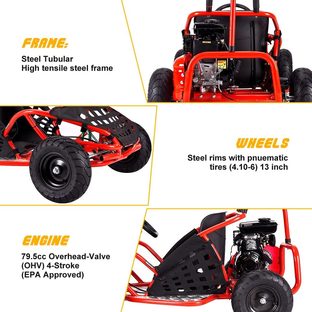 Kids 98cc Petrol Go Kart Buggy 4 Stroke Off Road Tyres OneKart PX3S Ride on