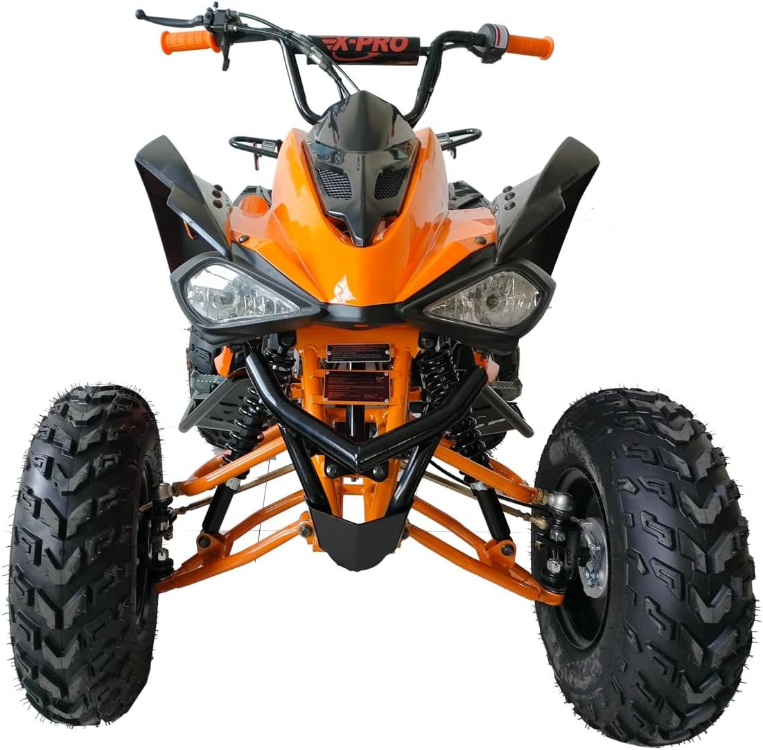 X-PRO Panther 200 Sports ATV with LED Headlights Automatic Transmission with Reverse, Big 23"/22" Tires! (Orange, Factory Package)