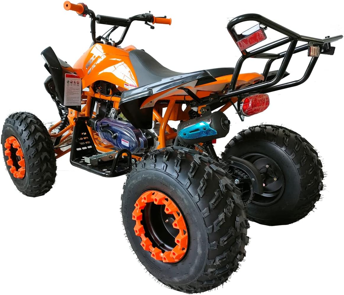 X-PRO Panther 200 Sports ATV with LED Headlights Automatic Transmission with Reverse, Big 23"/22" Tires! (Orange, Factory Package)
