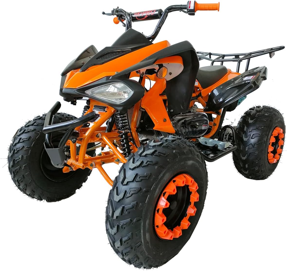 X-PRO Panther 200 Sports ATV with LED Headlights Automatic Transmission with Reverse, Big 23"/22" Tires! (Orange, Factory Package)